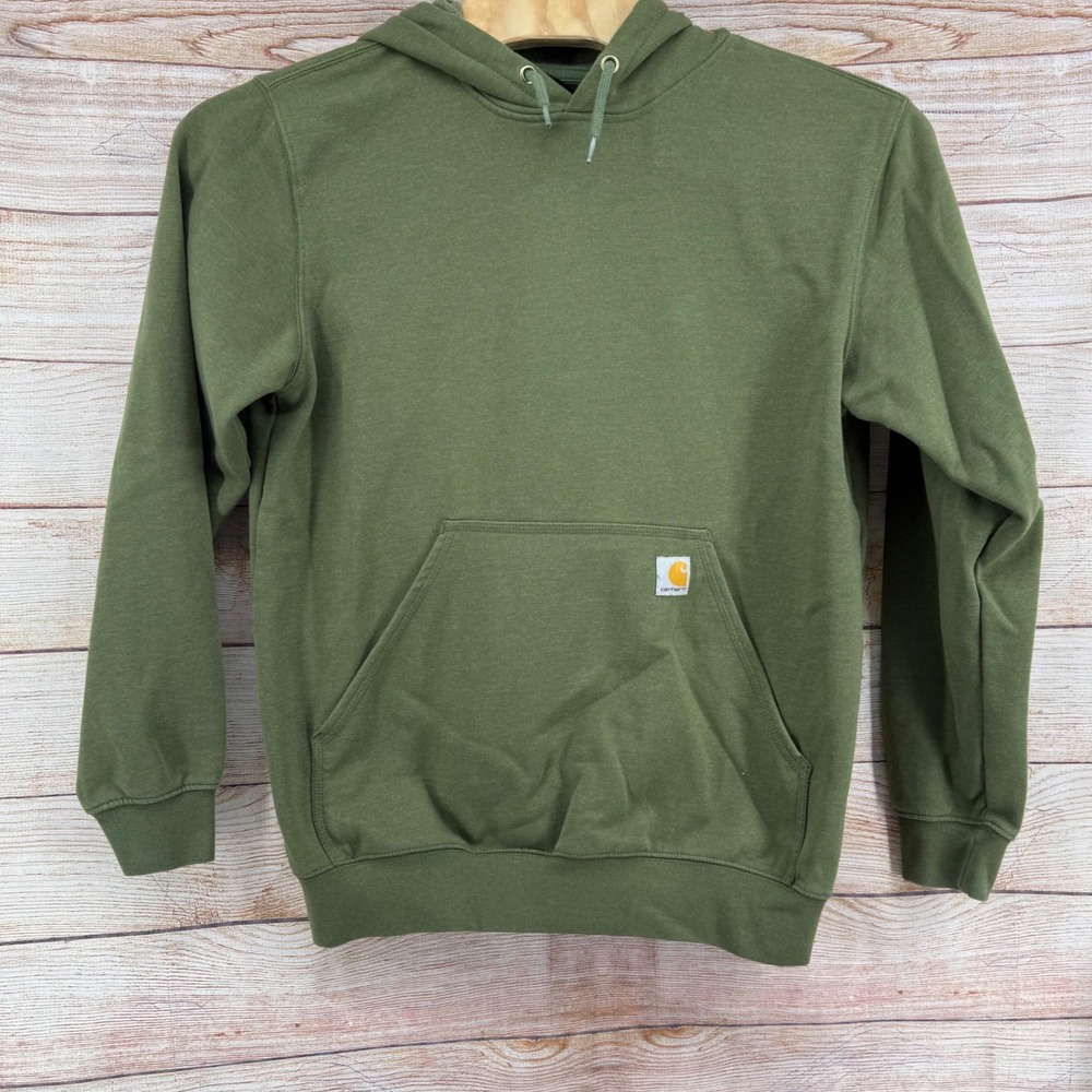 Carhartt Mens Loose Fit Midweight Logo Sleeve Hoodie Olive Green TS0288-M M